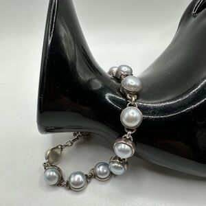 Janice Girardi Sterling Silver and Pearl Bracelet w Toggle Closure JG 925